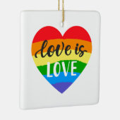 Love Rainbow Heart Keramisch Ornament (Rechts)