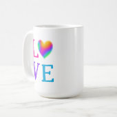LOVE Rainbow Heart Koffiemok (Voorkant links)