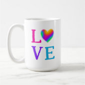 LOVE Rainbow Heart Koffiemok (Links)