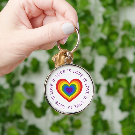 Love Rainbow Heart LGBTQ Pride Sleutelhanger (Hand)