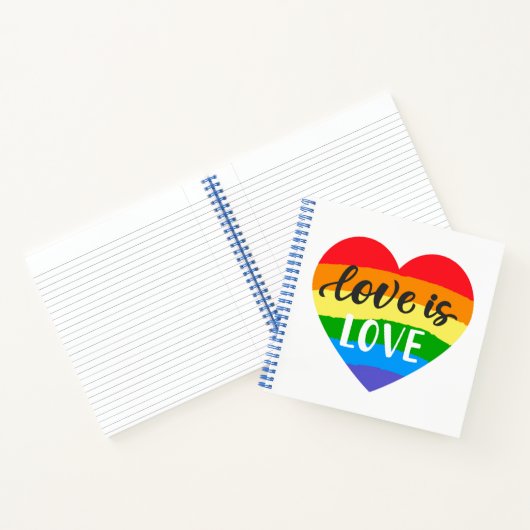 Love Rainbow Heart Notitieboek (Binnen)