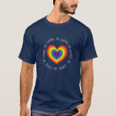 Love Rainbow Heart op Navy Blue T-shirt (Voorkant)