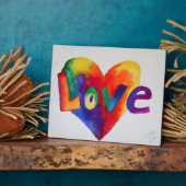 Love Rainbow Heart Painting Poem Plaque Fotoplaat (Zijkant)