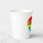 Love Rainbow Heart Papieren Bekers (Voorkant)