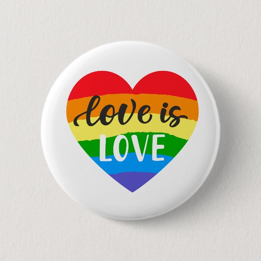 Love Rainbow Heart Ronde Button 5,7 Cm (Voorkant)