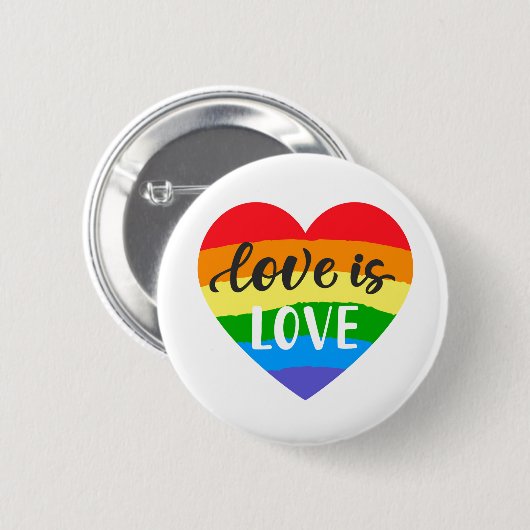 Love Rainbow Heart Ronde Button 5,7 Cm (Voorkant /achterkant)