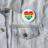 Love Rainbow Heart Ronde Button 5,7 Cm (In situ)