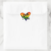 Love Rainbow Heart Ronde Sticker (Tas)