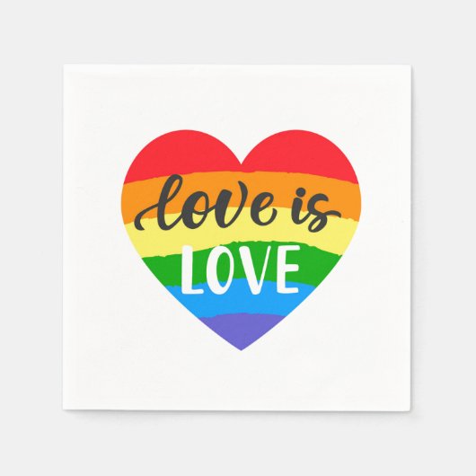 Love Rainbow Heart Servet (Voorkant)