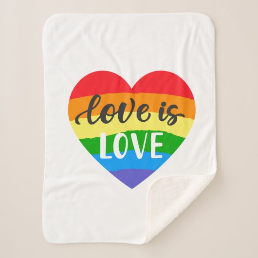 Love Rainbow Heart Sherpa Deken (Voorkant)