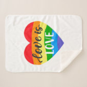 Love Rainbow Heart Sherpa Deken (Voorkant (horizontaal))