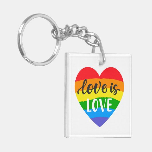 Love Rainbow Heart Sleutelhanger (Voorkant Links)