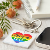 Love Rainbow Heart Sleutelhanger (Voorkant Rechts)