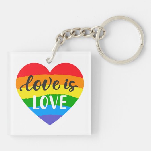 Love Rainbow Heart Sleutelhanger (Achterkant)