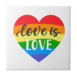 Love Rainbow Heart Tegeltje