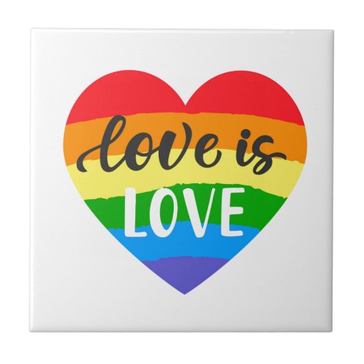 Love Rainbow Heart Tegeltje (Voorkant)