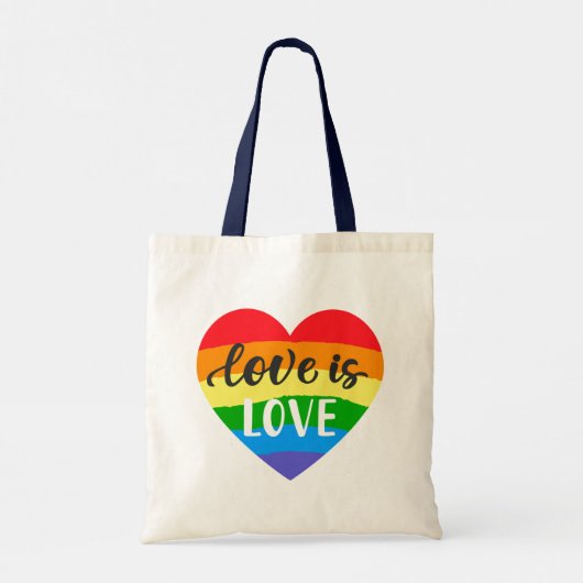 Love Rainbow Heart Tote Bag (Achterkant)