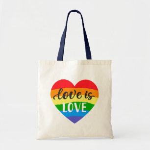 Love Rainbow Heart Tote Bag