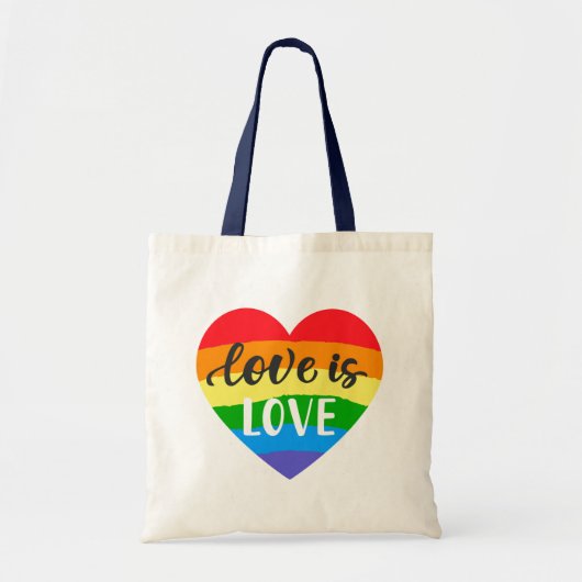 Love Rainbow Heart Tote Bag (Voorkant)