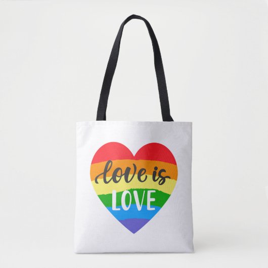 Love Rainbow Heart Tote Bag (Voorkant)