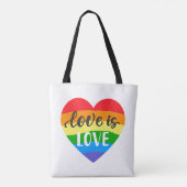 Love Rainbow Heart Tote Bag (Achterkant)