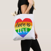 Love Rainbow Heart Tote Bag (Dichtbij)
