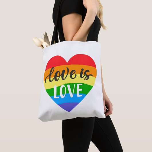 Love Rainbow Heart Tote Bag (Dichtbij)