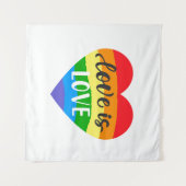 Love Rainbow Heart Wandkleed (Voorkant (horizontaal))