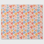 Love Rainbow Hearts Pattern Wrapping Paper Cadeaupapier (Vlak)