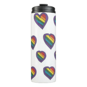 Love Rainbow Hearts Tumbler Thermosbeker