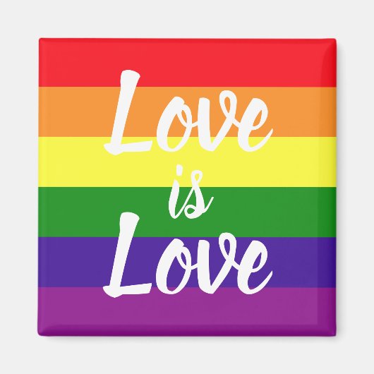 Love Rainbow LGBTQ Pride Magneet (Voorkant)