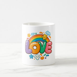 🌈💖 “LOVE” Rainbow Mug ☕✨ Koffiemok