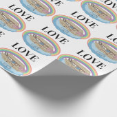 Love Rainbow Noah's Ark aangepaste naam Cadeaupapier (Hoek)