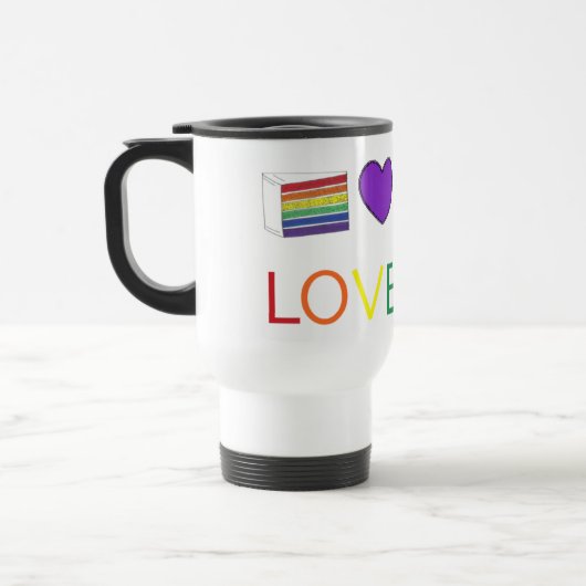 Love Rainbow Paars Heart Cake Gay Pride Reisbeker (Links)