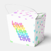"Love" Rainbow Polka gedateerd Bedankdoosjes (Achterkant)