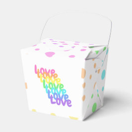 "Love" Rainbow Polka gedateerd Bedankdoosjes
