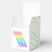 "Love" Rainbow Polka gedemonteerd voor Vor Box Bedankdoosjes (Geopend)
