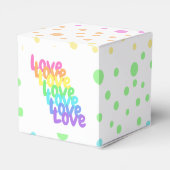 "Love" Rainbow Polka gedemonteerd voor Vor Box Bedankdoosjes (Achterkant)
