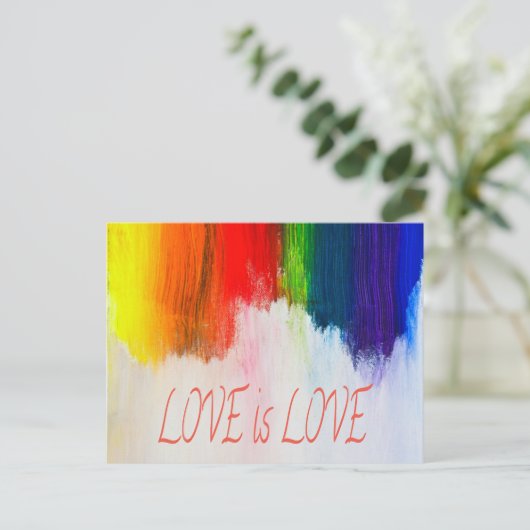 Love Rainbow Pride LBGQT Briefkaart (Staand voorkant)