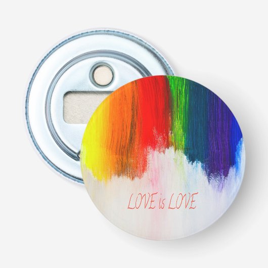 Love Rainbow Pride LBGQT Button Flesopener (Voorkant)