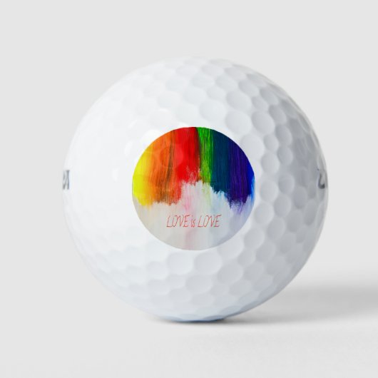 Love Rainbow Pride LBGQT Golfballen (Voorkant)