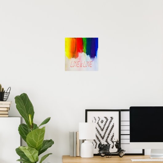 Love Rainbow Pride LBGQT Poster (Thuiskantoor)