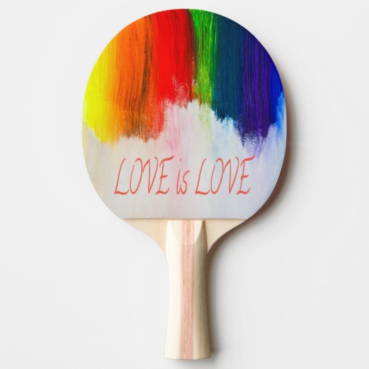 Love Rainbow Pride LBGQT Tafeltennisbatje (Voorkant)