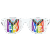LOVE Rainbow pride Shades/Fun Party Sunbril Retro Zonnebril (Voorkant)