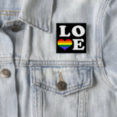 Love Rainbow Pride Vierkante Button 5,1 Cm (In situ)
