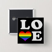 Love Rainbow Pride Vierkante Button 5,1 Cm (Voorkant /achterkant)