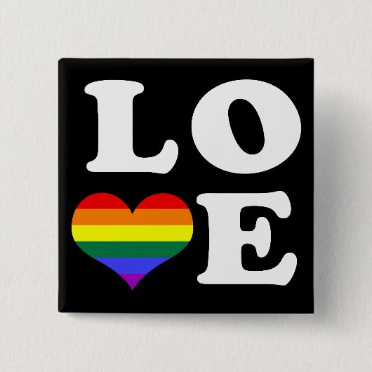Love Rainbow Pride Vierkante Button 5,1 Cm (Voorkant)