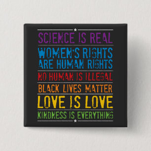 Love Rainbow Pride Vierkante Button 5,1 Cm