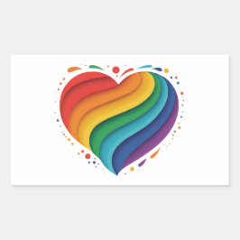 Love Rainbow Rechthoekige Sticker