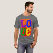 Love Rainbow retro T-shirt (Voorkant volledig)